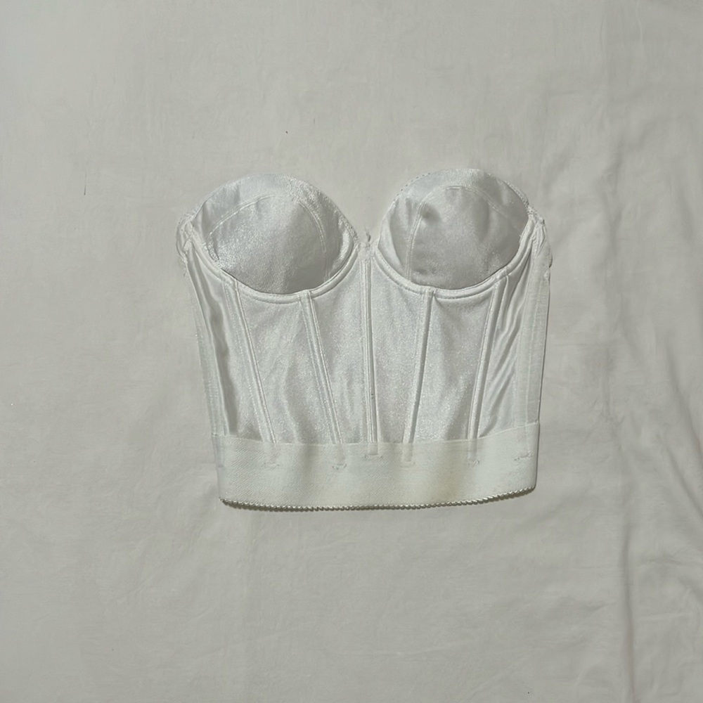 White silky corset top